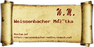 Weissenbacher Mátka névjegykártya